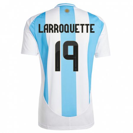 Kandiny Gyermek Argentína Mariana Larroquette #19 Fehér Kék Hazai Jersey 24-26 Mez Póló Ing