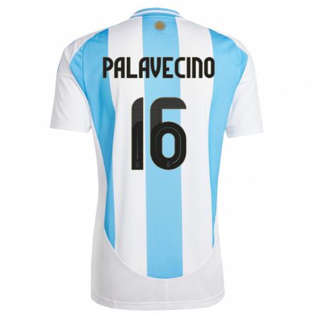 Kandiny Gyermek Argentína Nicolas Palavecino #16 Fehér Kék Hazai Jersey 24-26 Mez Póló Ing