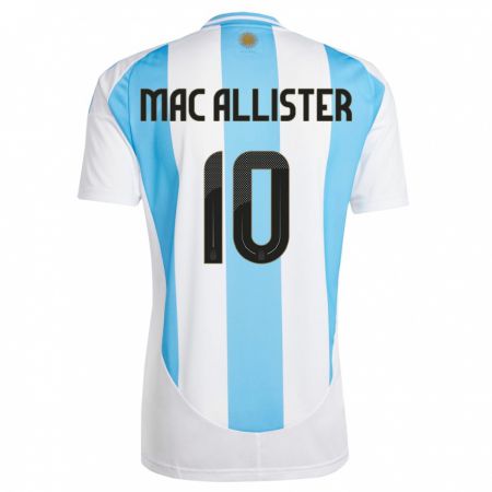 Kandiny Gyermek Argentína Alexis Mac Allister #10 Fehér Kék Hazai Jersey 24-26 Mez Póló Ing