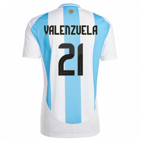 Kandiny Gyermek Argentína Fernando Valenzuela #21 Fehér Kék Hazai Jersey 24-26 Mez Póló Ing