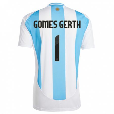 Kandiny Gyermek Argentína Federico Gomes Gerth #1 Fehér Kék Hazai Jersey 24-26 Mez Póló Ing