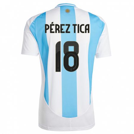 Kandiny Gyermek Argentína Jeremias Perez Tica #18 Fehér Kék Hazai Jersey 24-26 Mez Póló Ing