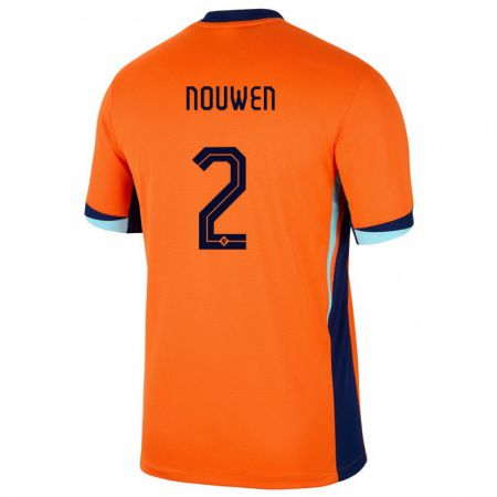 Kandiny Gyermek Hollandia Aniek Nouwen #2 Narancs Hazai Jersey 24-26 Mez Póló Ing