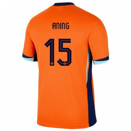 Kandiny Gyermek Hollandia Prince Aning #15 Narancs Hazai Jersey 24-26 Mez Póló Ing