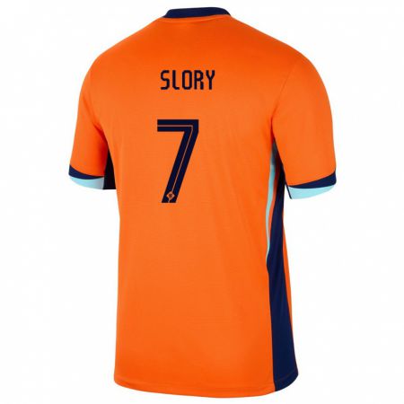 Kandiny Gyermek Hollandia Jaden Slory #7 Narancs Hazai Jersey 24-26 Mez Póló Ing