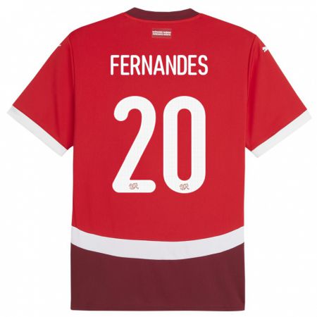 Kandiny Gyermek Svájc Edimilson Fernandes #20 Piros Hazai Jersey 24-26 Mez Póló Ing