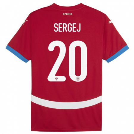 Kandiny Gyermek Szerbia Sergej Milinkovic-Savic #20 Piros Hazai Jersey 24-26 Mez Póló Ing