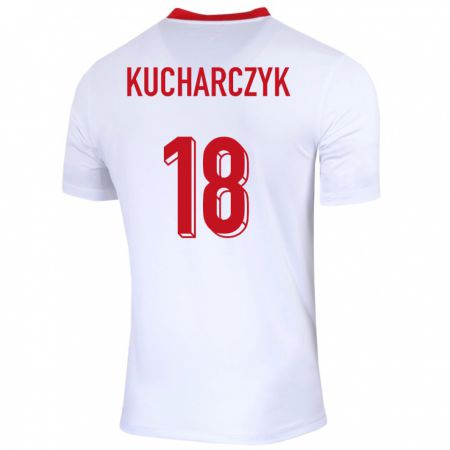 Kandiny Gyermek Lengyelország Filip Kucharczyk #18 Fehér Hazai Jersey 24-26 Mez Póló Ing