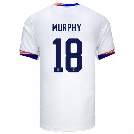 Kandiny Gyermek Egyesült Államok Casey Murphy #18 Fehér Hazai Jersey 24-26 Mez Póló Ing