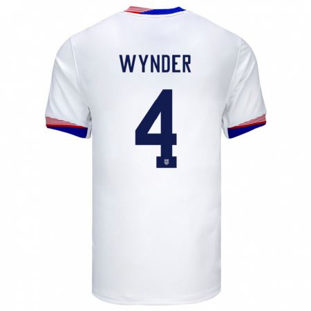 Kandiny Gyermek Egyesült Államok Joshua Wynder #4 Fehér Hazai Jersey 24-26 Mez Póló Ing