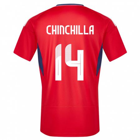 Kandiny Gyermek Costa Rica Priscila Chinchilla #14 Piros Hazai Jersey 24-26 Mez Póló Ing