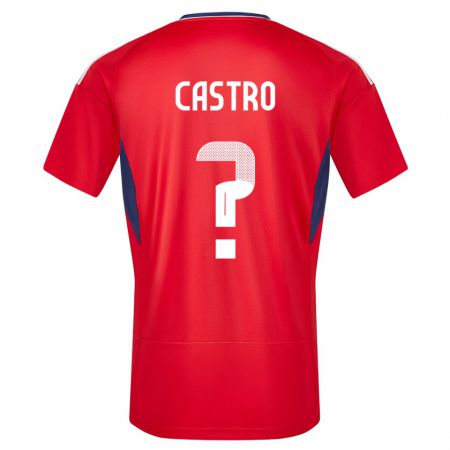 Kandiny Gyermek Costa Rica Mathias Castro #0 Piros Hazai Jersey 24-26 Mez Póló Ing