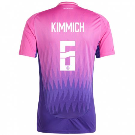 Kandiny Gyermek Németország Joshua Kimmich #6 Pink Lila Idegenbeli Jersey 24-26 Mez Póló Ing