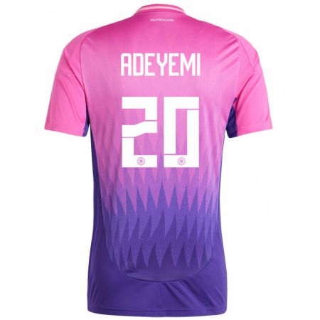 Kandiny Gyermek Németország Karim Adeyemi #20 Pink Lila Idegenbeli Jersey 24-26 Mez Póló Ing