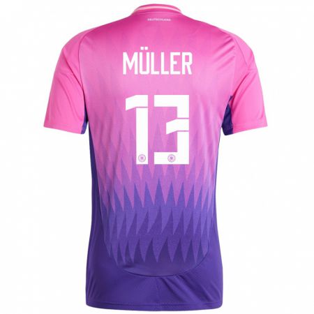 Kandiny Gyermek Németország Thomas Muller #13 Pink Lila Idegenbeli Jersey 24-26 Mez Póló Ing