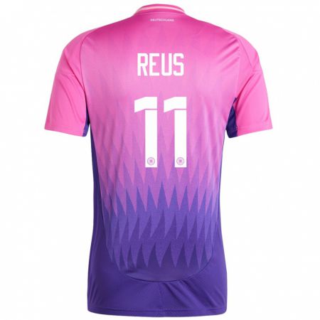 Kandiny Gyermek Németország Marco Reus #11 Pink Lila Idegenbeli Jersey 24-26 Mez Póló Ing