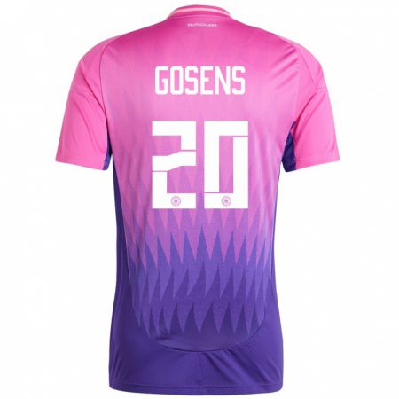 Kandiny Gyermek Németország Robin Gosens #20 Pink Lila Idegenbeli Jersey 24-26 Mez Póló Ing