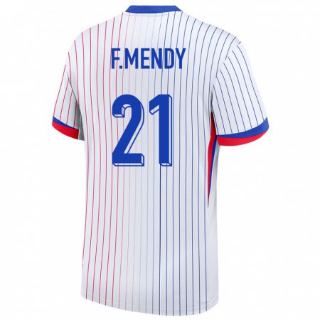 Kandiny Gyermek Franciaország Ferland Mendy #21 Fehér Idegenbeli Jersey 24-26 Mez Póló Ing