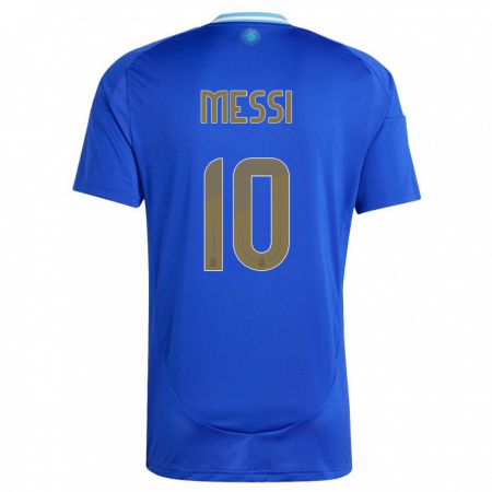 Kandiny Gyermek Argentína Lionel Messi #10 Kék Idegenbeli Jersey 24-26 Mez Póló Ing