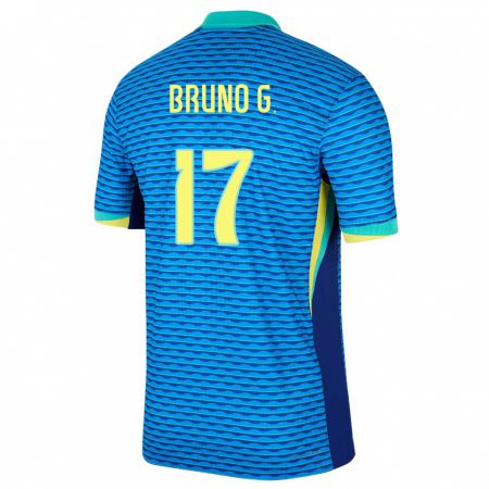 Kandiny Gyermek Brazília Bruno Guimaraes #17 Kék Idegenbeli Jersey 24-26 Mez Póló Ing