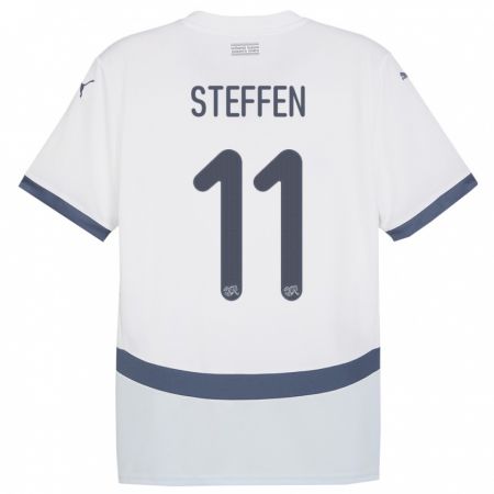 Kandiny Gyermek Svájc Renato Steffen #11 Fehér Idegenbeli Jersey 24-26 Mez Póló Ing