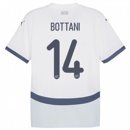 Kandiny Gyermek Svájc Mattia Bottani #14 Fehér Idegenbeli Jersey 24-26 Mez Póló Ing