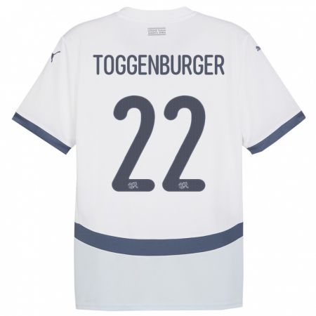Kandiny Gyermek Svájc Nando Toggenburger #22 Fehér Idegenbeli Jersey 24-26 Mez Póló Ing