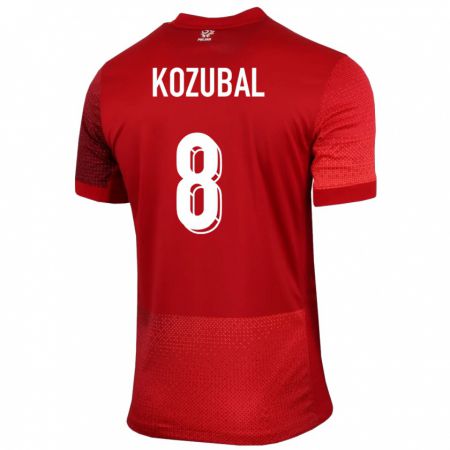 Kandiny Gyermek Lengyelország Antoni Kozubal #8 Piros Idegenbeli Jersey 24-26 Mez Póló Ing