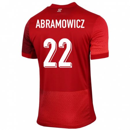 Kandiny Gyermek Lengyelország Slawomir Abramowicz #22 Piros Idegenbeli Jersey 24-26 Mez Póló Ing