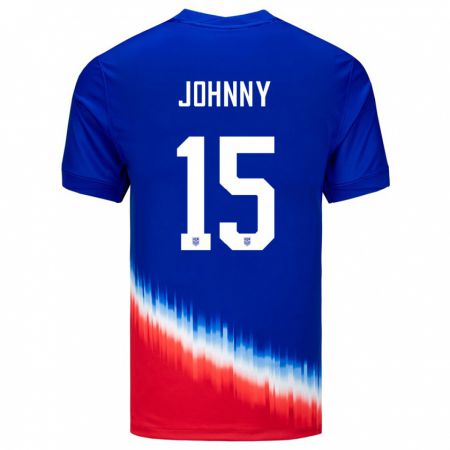 Kandiny Gyermek Egyesült Államok Johnny #15 Kék Idegenbeli Jersey 24-26 Mez Póló Ing