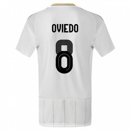 Kandiny Gyermek Costa Rica Bryan Oviedo #8 Fehér Idegenbeli Jersey 24-26 Mez Póló Ing