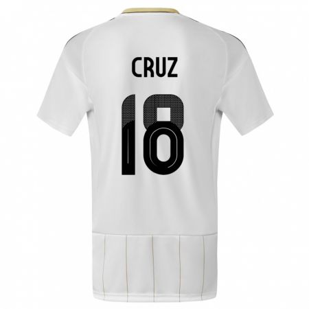 Kandiny Gyermek Costa Rica Aaron Cruz #18 Fehér Idegenbeli Jersey 24-26 Mez Póló Ing