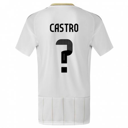 Kandiny Gyermek Costa Rica Mathias Castro #0 Fehér Idegenbeli Jersey 24-26 Mez Póló Ing