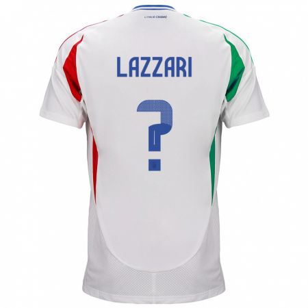 Kandiny Gyermek Olaszország Manuel Lazzari #0 Fehér Idegenbeli Jersey 24-26 Mez Póló Ing