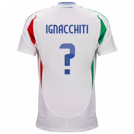 Kandiny Gyermek Olaszország Lorenzo Ignacchiti #0 Fehér Idegenbeli Jersey 24-26 Mez Póló Ing