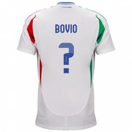 Kandiny Gyermek Olaszország Leonardo Bovio #0 Fehér Idegenbeli Jersey 24-26 Mez Póló Ing