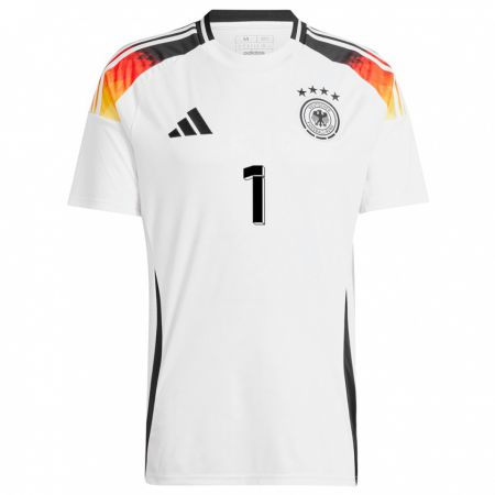 Kandiny Férfi Németország Manuel Neuer #1 Fehér Hazai Jersey 24-26 Mez Póló Ing