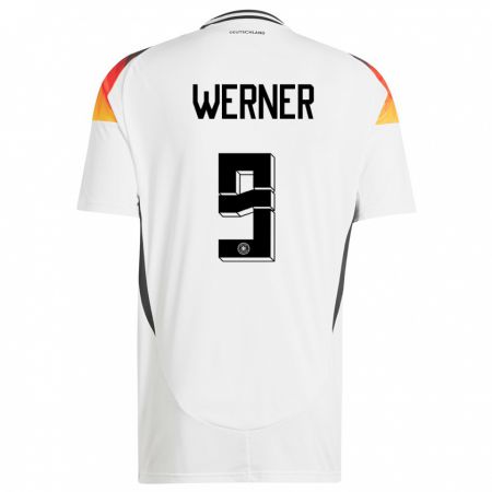 Kandiny Férfi Németország Timo Werner #9 Fehér Hazai Jersey 24-26 Mez Póló Ing
