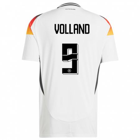 Kandiny Férfi Németország Kevin Volland #9 Fehér Hazai Jersey 24-26 Mez Póló Ing