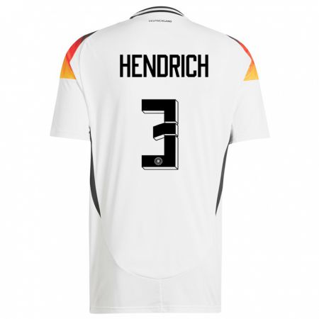 Kandiny Férfi Németország Kathrin Hendrich #3 Fehér Hazai Jersey 24-26 Mez Póló Ing