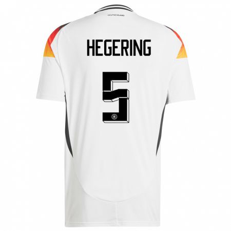 Kandiny Férfi Németország Marina Hegering #5 Fehér Hazai Jersey 24-26 Mez Póló Ing