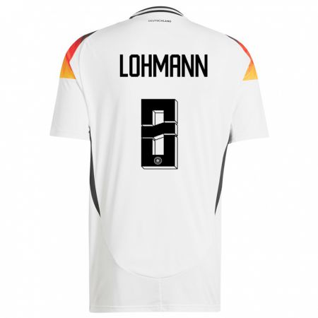 Kandiny Férfi Németország Sydney Lohmann #8 Fehér Hazai Jersey 24-26 Mez Póló Ing