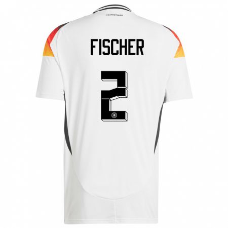 Kandiny Férfi Németország Kilian Fischer #2 Fehér Hazai Jersey 24-26 Mez Póló Ing