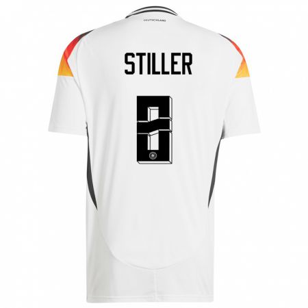 Kandiny Férfi Németország Angelo Stiller #8 Fehér Hazai Jersey 24-26 Mez Póló Ing