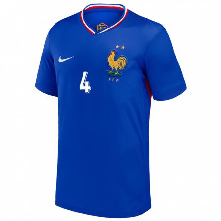 Kandiny Férfi Franciaország Ismael Doukoure #4 Kék Hazai Jersey 24-26 Mez Póló Ing