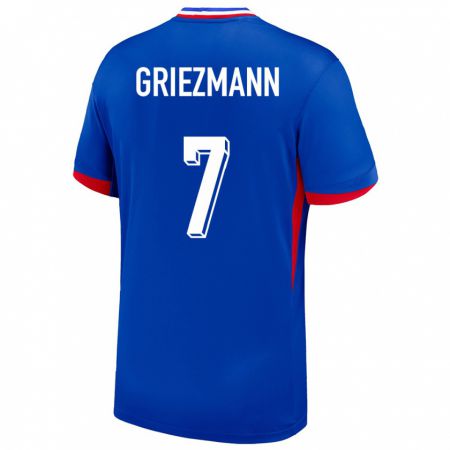 Kandiny Férfi Franciaország Antoine Griezmann #7 Kék Hazai Jersey 24-26 Mez Póló Ing