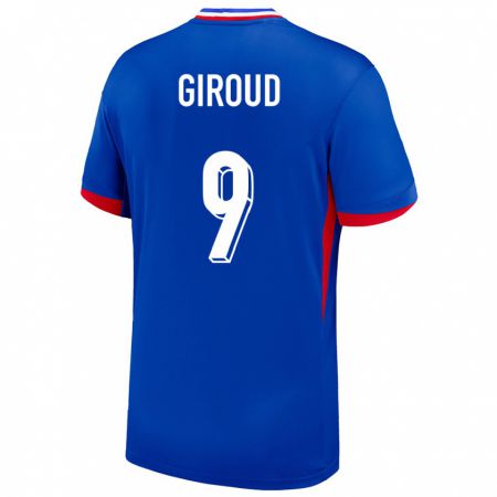 Kandiny Férfi Franciaország Olivier Giroud #9 Kék Hazai Jersey 24-26 Mez Póló Ing