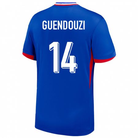 Kandiny Férfi Franciaország Matteo Guendouzi #14 Kék Hazai Jersey 24-26 Mez Póló Ing