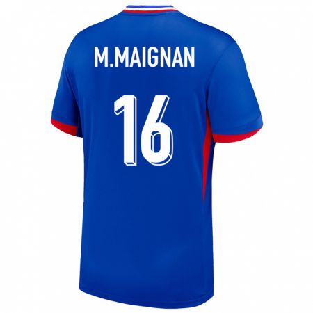 Kandiny Férfi Franciaország Mike Maignan #16 Kék Hazai Jersey 24-26 Mez Póló Ing