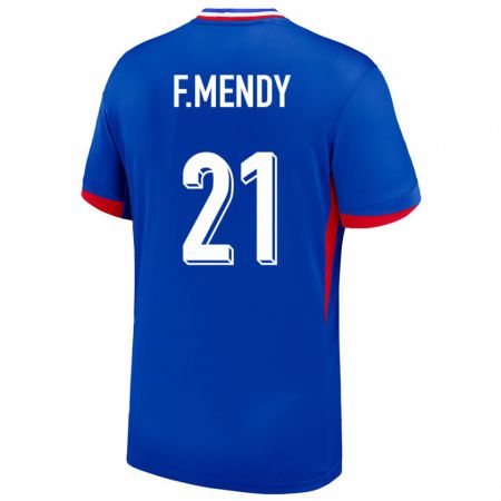 Kandiny Férfi Franciaország Ferland Mendy #21 Kék Hazai Jersey 24-26 Mez Póló Ing